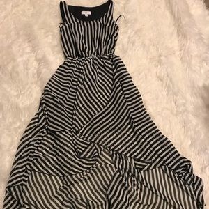 ELLE high low faux wrap dress striped